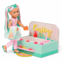 Glitter Girls 14-Inch Doll Leia and Bathtub Playset