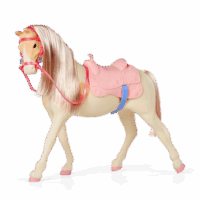 Silver 14-Inch Toy Horse with Saddle