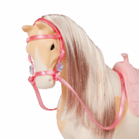 Silver 14-Inch Toy Horse with Saddle