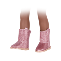 Pink glitter boots for 14-inch doll
