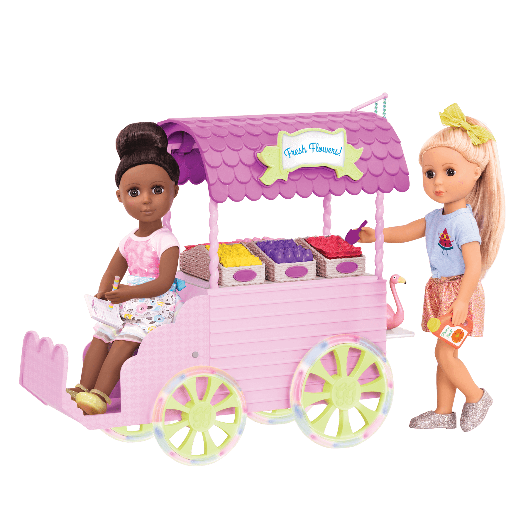 Toy Doll Play Rose Fun Glitter Girls Battat Flower Carriage Glitter Girl Ages 3 