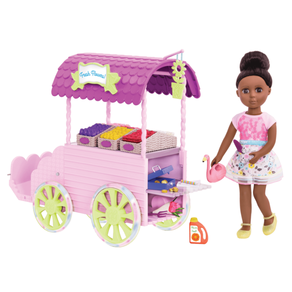 14-inch doll with flower carriage