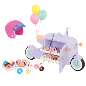 Toy donut delivery scooter