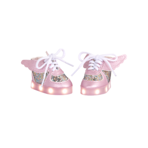 Light-up shoes with wings for 14-inch doll