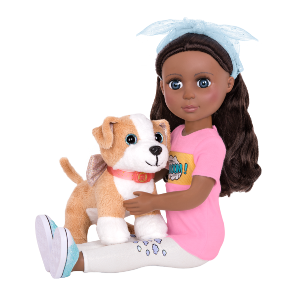 Chihuahua dog plushie with 14-inch doll