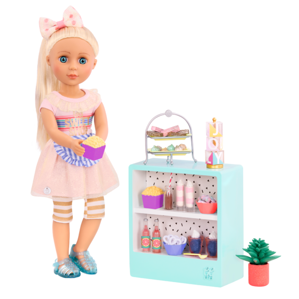14-inch doll with terrace playset