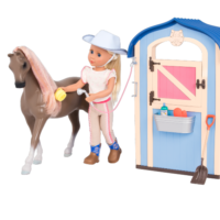 14-inch doll with horse stable playset