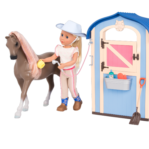 Horse Stable Play Set Toy Horse Accessories Kids Children Toy 