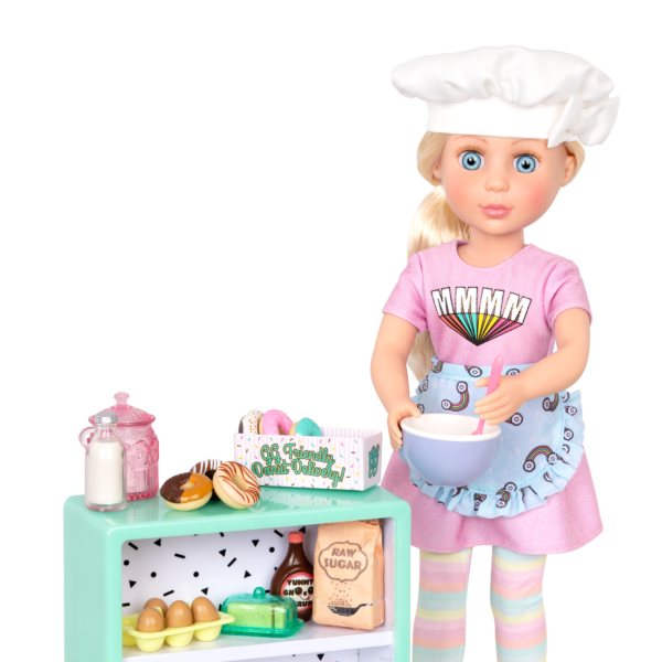 14-inch doll baking donuts
