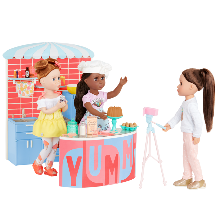 Vlog Baking Set 14inch Doll Cooking Set Glitter Girls