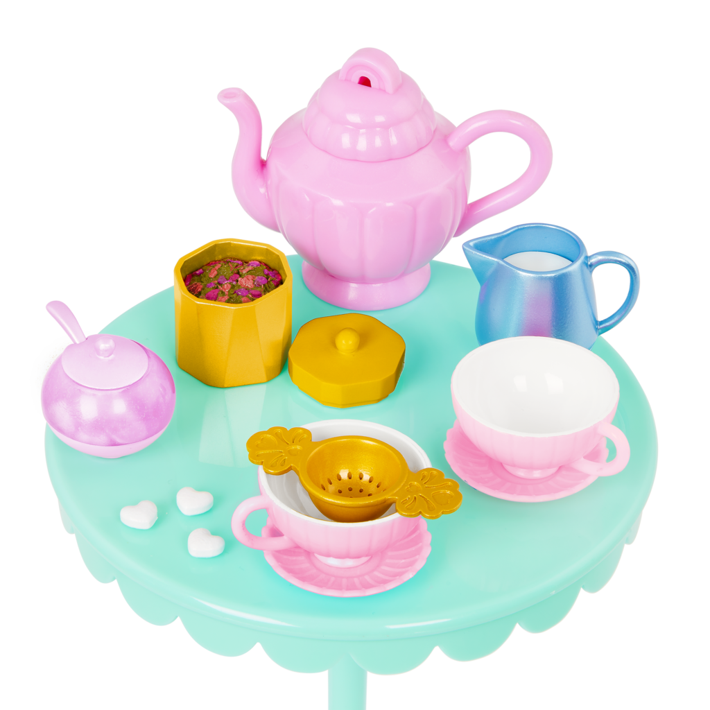 14” Doll Tea Cart & Furniture Playset Glitter Girls