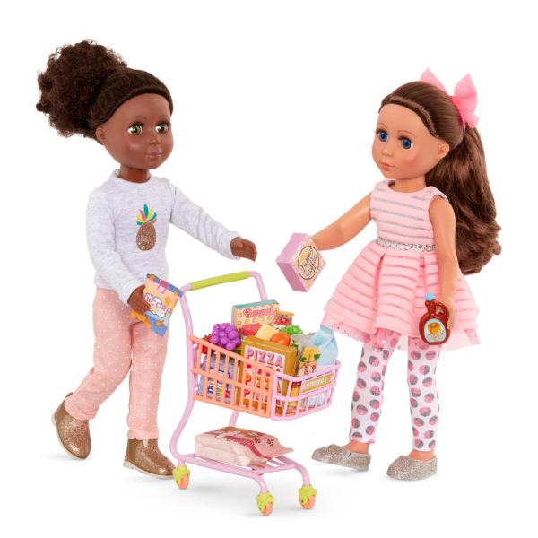 Glitter Girls Shopping Cart Playset with 14-inch Dolls Nelly & Bluebell
