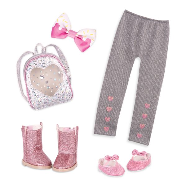 Glitter-themed clothes for 14-inch doll