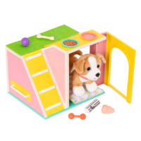 Chihuahua plushie inside toy dog house