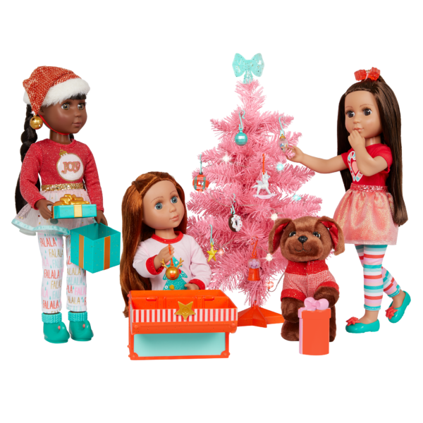 Cocoa with Glitter Girls dolls and tree
