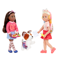 Glitter Girls Dolls and Pup with School Accessories
