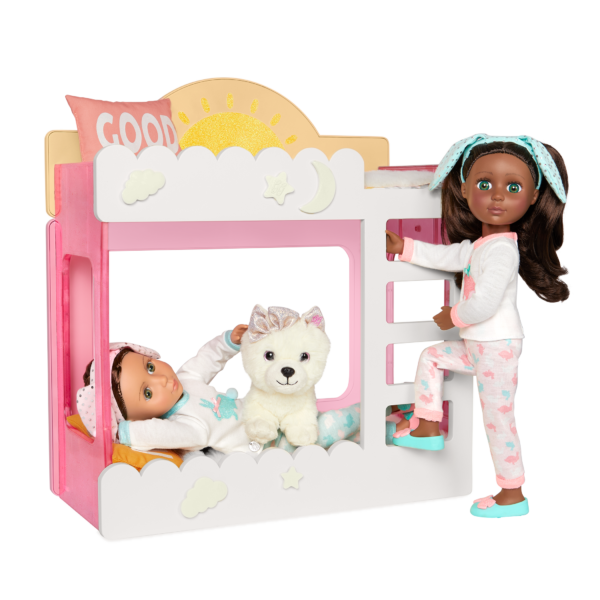 Glitter Girls posable doll climbing bunk bed
