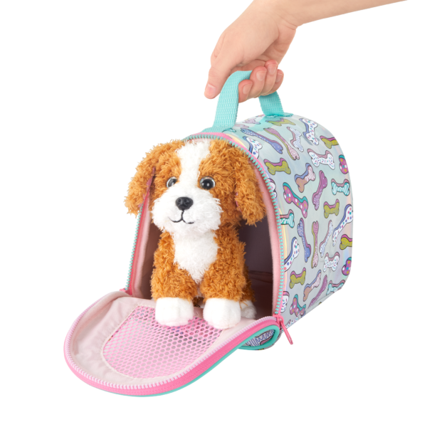 Froo Froo Goldendoodle Puppy in Pet Carrier
