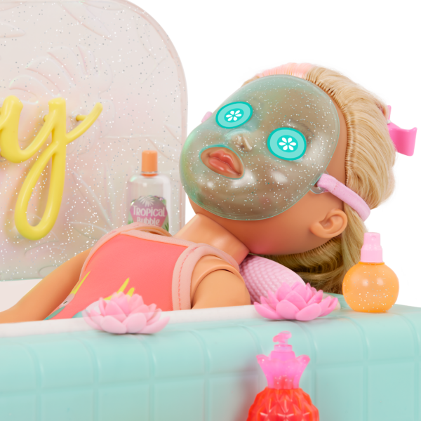 Doll with Facemask in the Bath