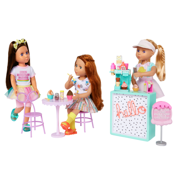 Glitter Girls dolls with terrace set and ice cream