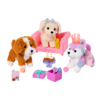 Glitter Girls Pups Celebrating with a Birthday Party