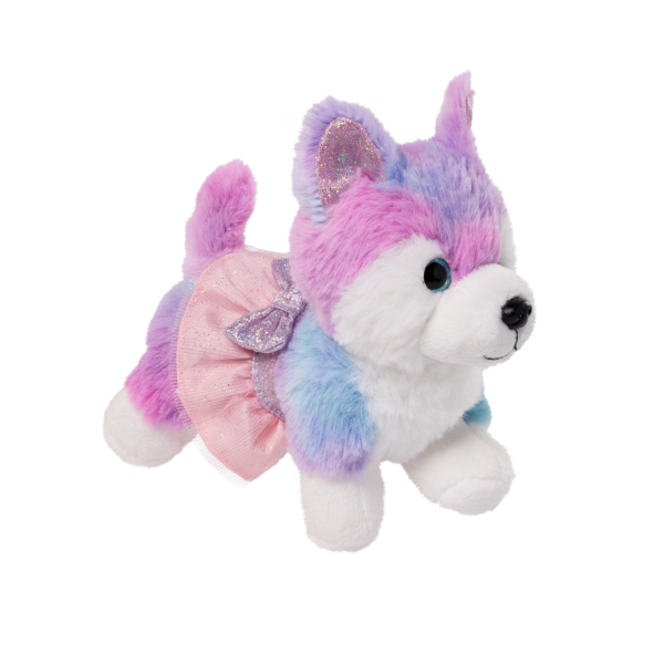 Plush Husky in Pink Tutu with Sparkling Bow